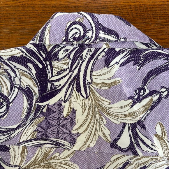 Chico's Purple & Beige 100% Cotton Long Sleeve Button Blouse Women’s XL - Picture 4 of 8